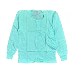 Vintage 60s Race Brand Light Baby  Blue L/S Henley T Shirt Undershirt Unisex 36